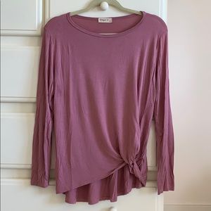 Ginger G Pink Long-Sleeve Tee with Knot